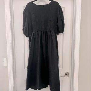 ASOS Shirred Smock Dress in Black